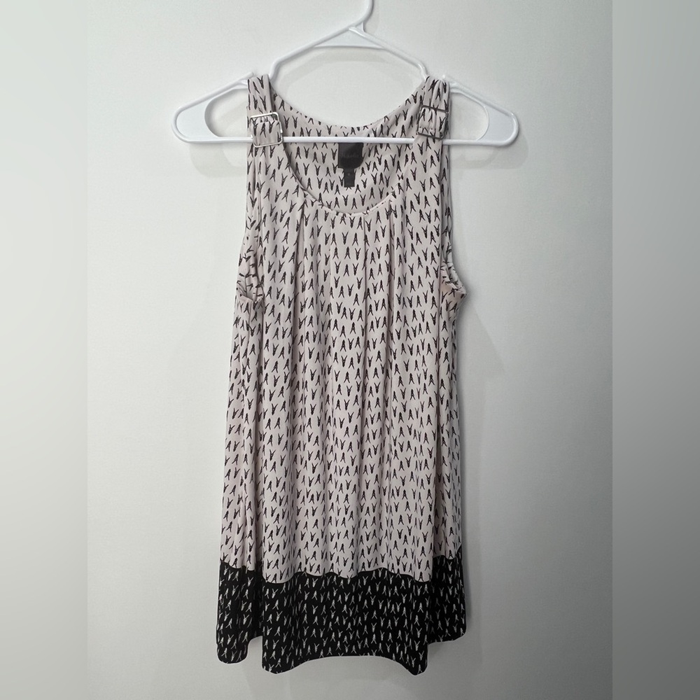 Rafaella Black and White Patterned Tank Top